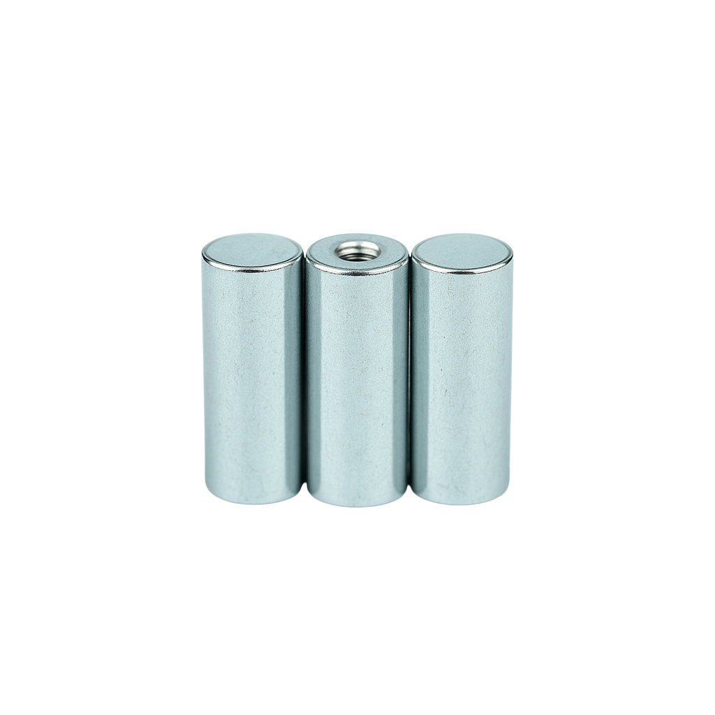 Neodymium Deep Pot Magnets with Threaded Hole , Ø8x20mm Magnet , Eclipse Magnetics Ltd