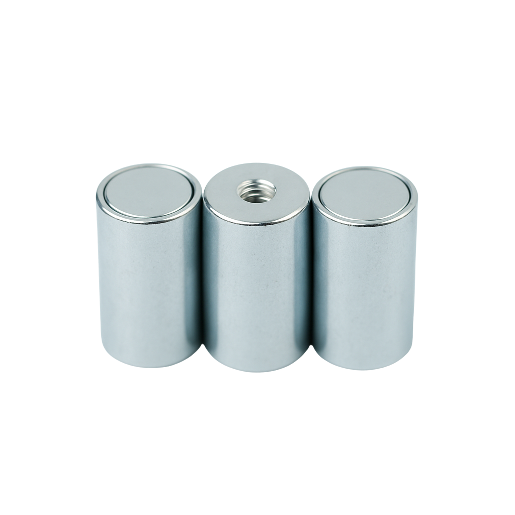 Neodymium Deep Pot Magnets with Threaded Hole , Ø16x20mm Magnet , Eclipse Magnetics Ltd