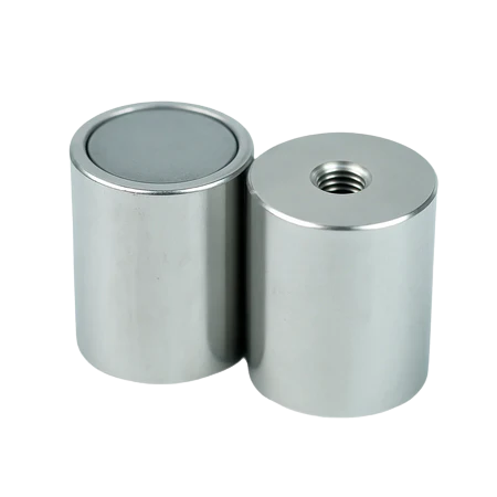 Neodymium Deep Pot Magnets with Threaded Hole , Ø32x40mm Magnet , Eclipse Magnetics Ltd