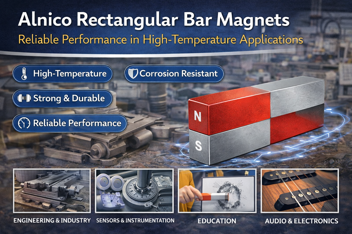 Alnico Rectangular Bar Magnets: Reliable Performance in High-Temperature Applications