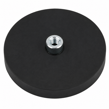 88mm Rubber Coated Pot Magnet with M8 Threaded Bush – 42kg Pull Force , , Eclipse Magnetics