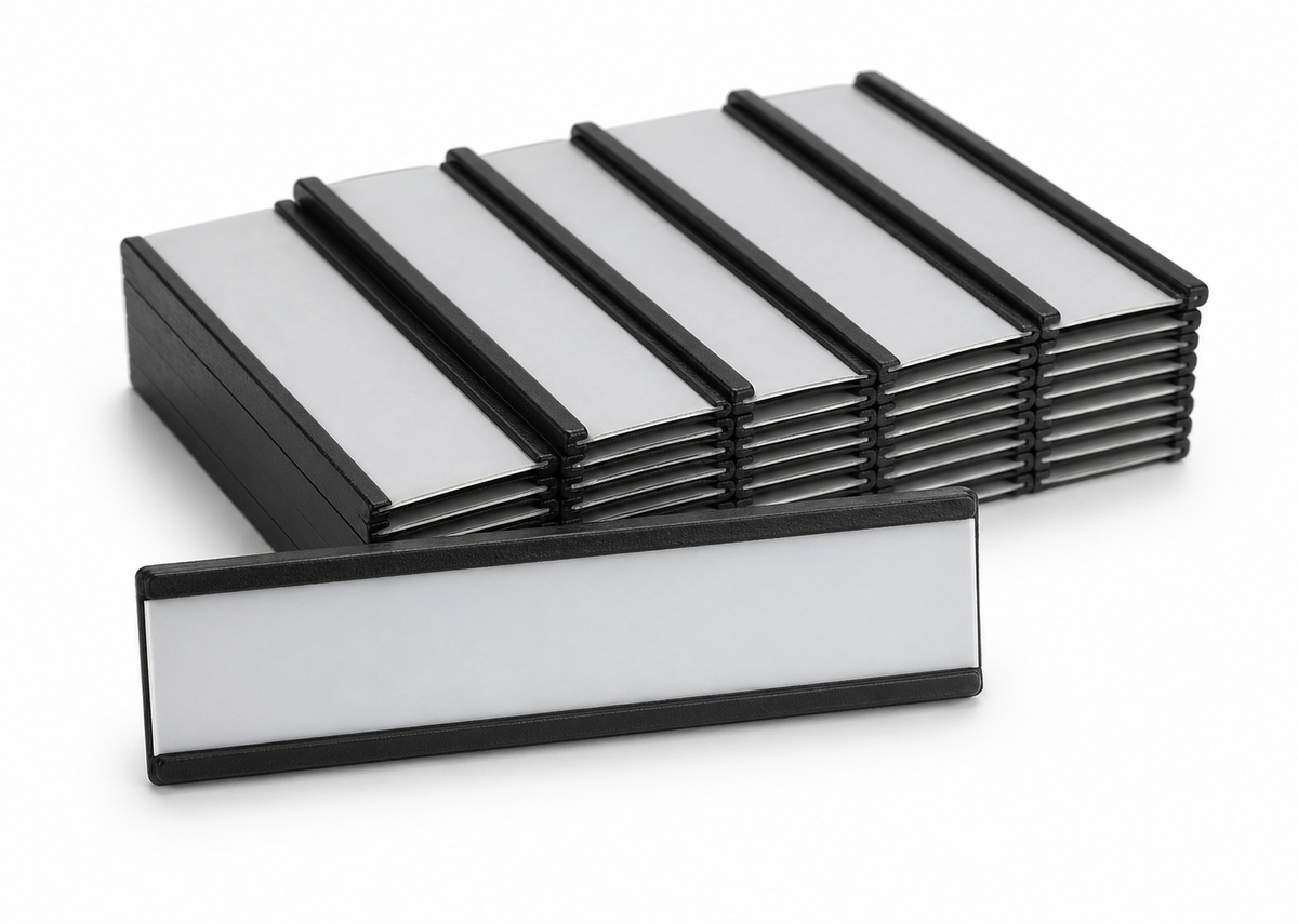 Magnetic Label Holders – 100×25/30 mm (Pack of 50) , , Eclipse Magnetics Ltd