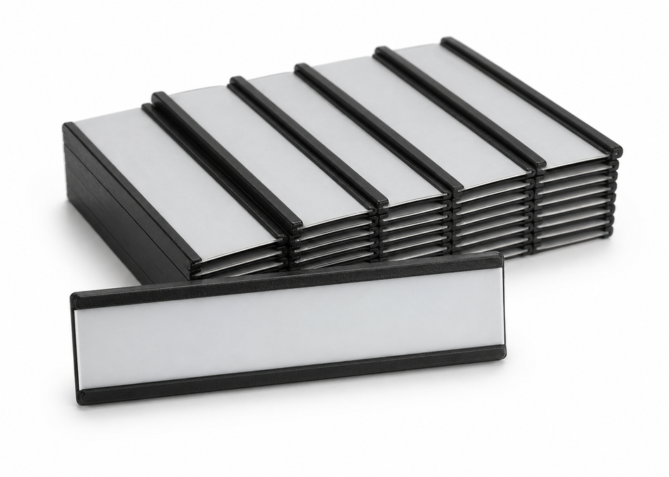 Magnetic Label Holders – 100×25/30 mm (Pack of 50) , , Eclipse Magnetics Ltd