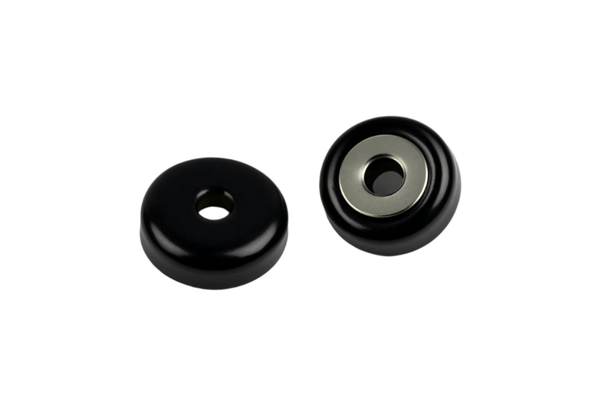 Black Neodymium Pot Magnet - NdFeB Shallow Pot Magnets, Various Sizes available. , Ø16x5mm Magnet , Eclipse Magnetics Ltd