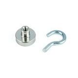 Neodymium Shallow Pot Magnets With Hook , 20mm Magnet , Eclipse Magnetics Ltd