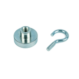 Neodymium Shallow Pot Magnets With Hook , 32mm Magnet , Eclipse Magnetics Ltd
