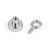 Neodymium Shallow Pot Magnets with Eyelet , 20mm Magnet , Eclipse Magnetics Ltd