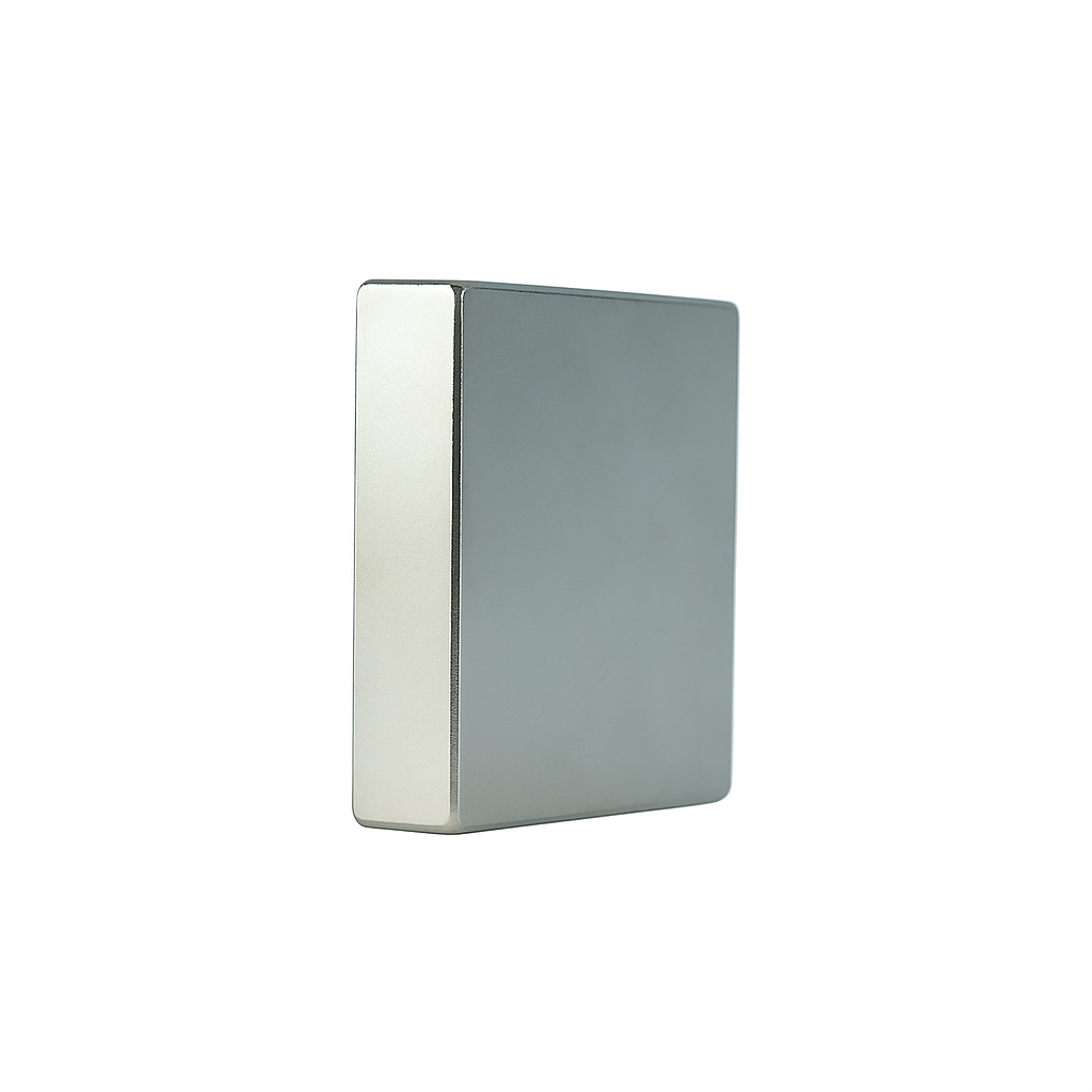 Strong Neodymium Rare Earth Block Magnets – Nickel Plated , 50x50x12.5mm Magnet , Eclipse Magnetics Ltd