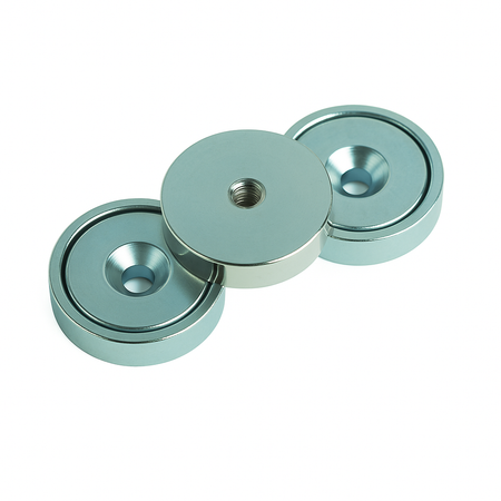 Neodymium Shallow Pot Magnets with Counterbore , 32mm Magnet , Eclipse Magnetics Ltd