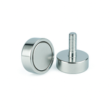 Neodymium Shallow Pot Magnets with External Thread , 10mm Magnet , Eclipse Magnetics Ltd