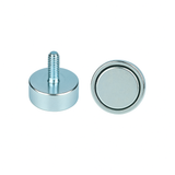Neodymium Shallow Pot Magnets with External Thread , 13mm Magnet , Eclipse Magnetics Ltd