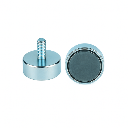 Neodymium Shallow Pot Magnets with External Thread , 20mm Magnet , Eclipse Magnetics Ltd