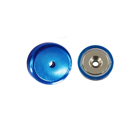 Neodymium Countersunk Pot Magnet – NdFeB Shallow Mount for Screw Fixing, Available in Various Colours and Sizes , Blue Neodymium Pot , Eclipse Magnetics Ltd