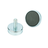 Ferrite Shallow Pot Magnets – Male Thread Mounting Magnets , Ø22x7mm Magnet , Eclipse Magnetics Ltd