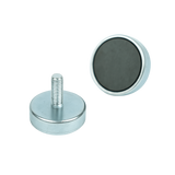 Ferrite Shallow Pot Magnets – Male Thread Mounting Magnets , Ø32x7mm Magnet , Eclipse Magnetics Ltd