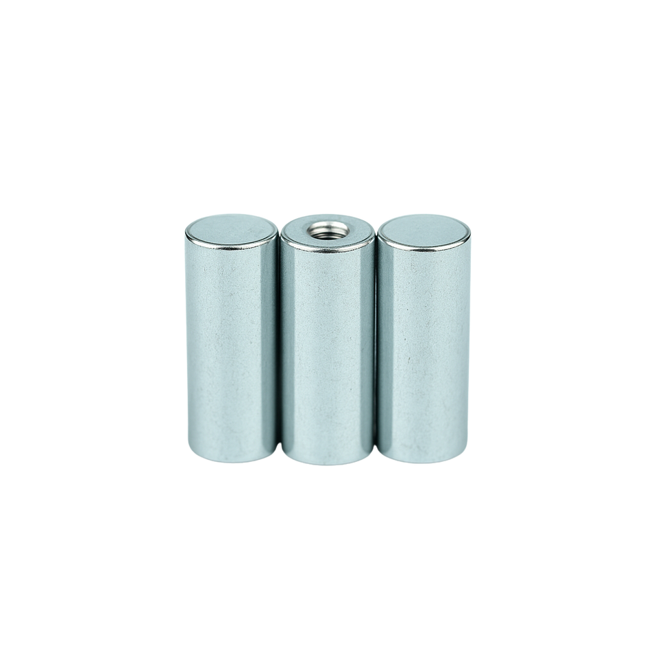 Neodymium Deep Pot Magnets with Threaded Hole , Ø8x20mm Magnet , Eclipse Magnetics Ltd
