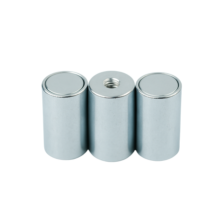 Neodymium Deep Pot Magnets with Threaded Hole , Ø16x20mm Magnet , Eclipse Magnetics Ltd