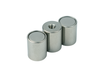 Neodymium Deep Pot Magnets with Threaded Hole , Ø20x25mm Magnet , Eclipse Magnetics Ltd