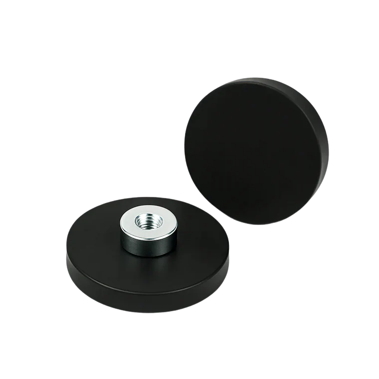 Rubber Coated Neodymium Pot Magnets – Screwed Bush Mounting , Ø22x6mm Magnet , Eclipse Magnetics Ltd