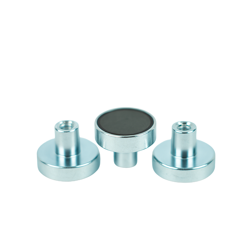 Ferrite Shallow Pot Magnets – Threaded Hole Mounting Magnets , Ø16x4.5mm Magnet , Eclipse Magnetics Ltd