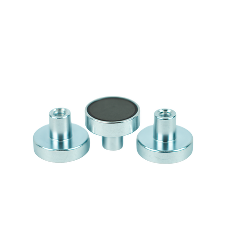 Ferrite Shallow Pot Magnets – Threaded Hole Mounting Magnets , Ø16x4.5mm Magnet , Eclipse Magnetics Ltd
