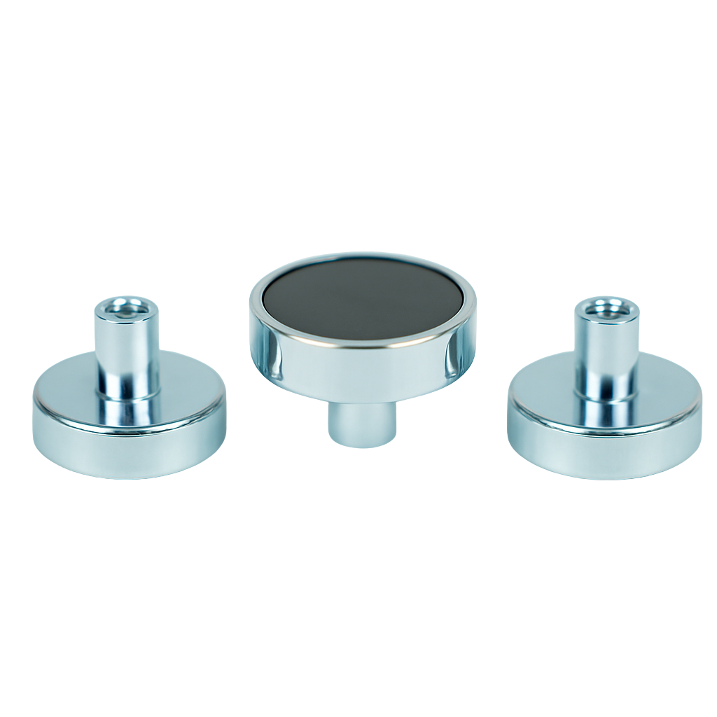 Ferrite Shallow Pot Magnets – Threaded Hole Mounting Magnets , Ø25x7mm Magnet , Eclipse Magnetics Ltd