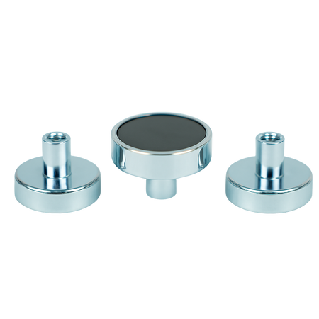 Ferrite Shallow Pot Magnets – Threaded Hole Mounting Magnets , Ø25x7mm Magnet , Eclipse Magnetics Ltd
