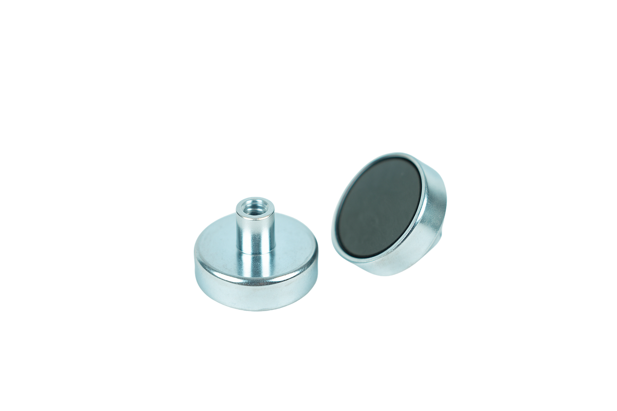 Ferrite Shallow Pot Magnets – Threaded Hole Mounting Magnets , Ø32x7mm Magnet , Eclipse Magnetics Ltd