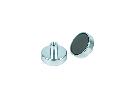 Ferrite Shallow Pot Magnets – Threaded Hole Mounting Magnets , Ø32x7mm Magnet , Eclipse Magnetics Ltd