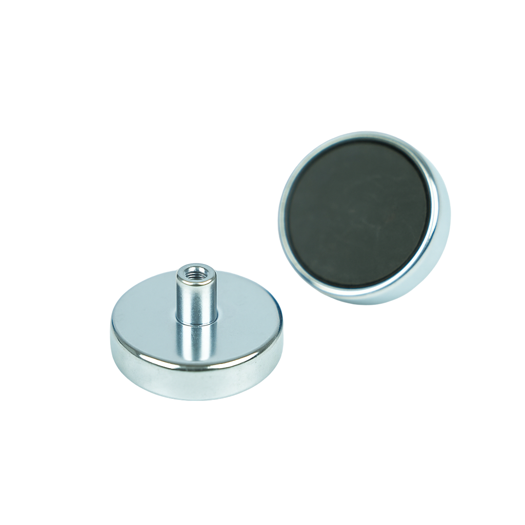 Ferrite Shallow Pot Magnets – Threaded Hole Mounting Magnets , Ø36x8mm Magnet , Eclipse Magnetics Ltd