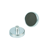 Ferrite Shallow Pot Magnets – Threaded Hole Mounting Magnets , Ø40x8mm Magnet , Eclipse Magnetics Ltd