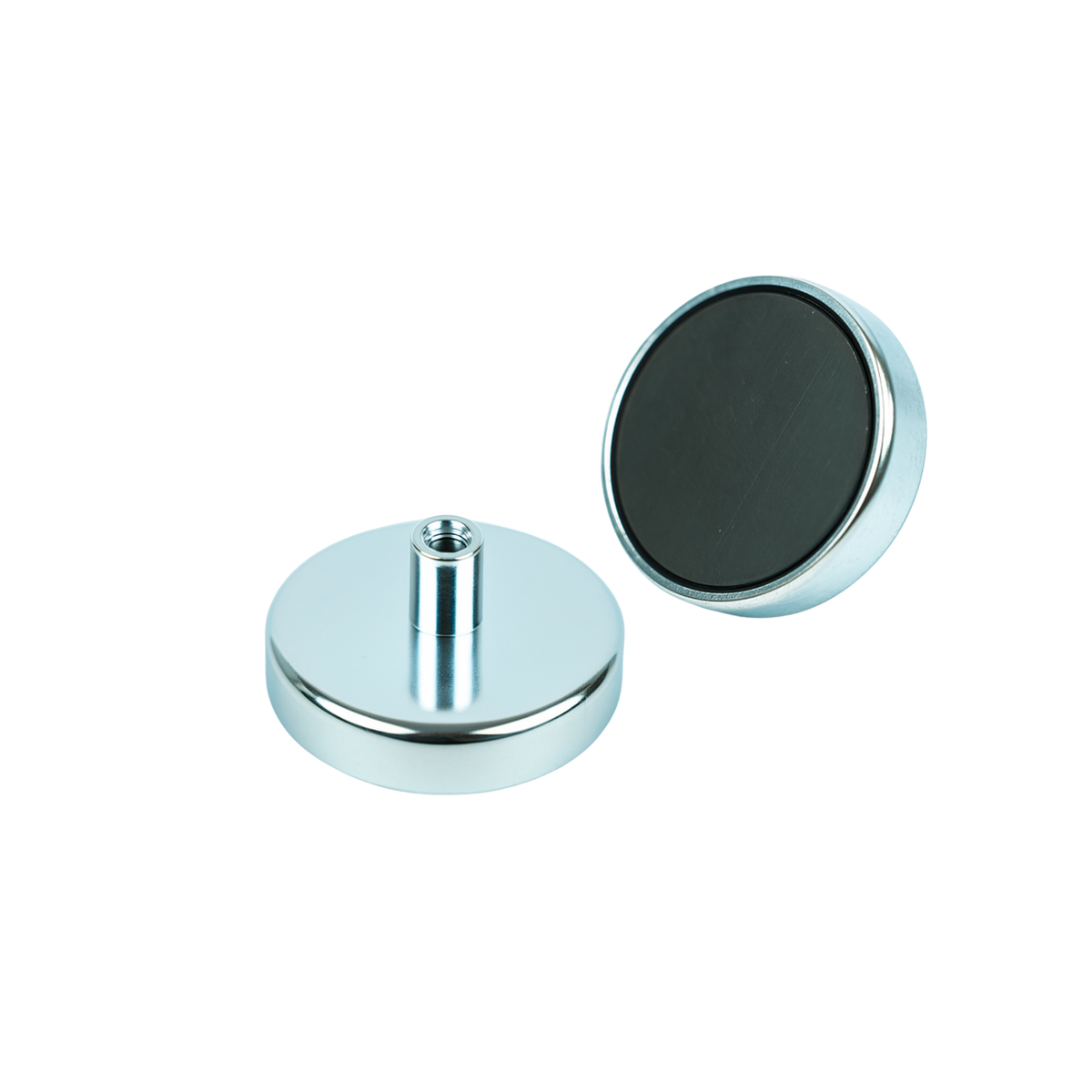 Ferrite Shallow Pot Magnets – Threaded Hole Mounting Magnets , Ø47x9mm Magnet , Eclipse Magnetics Ltd