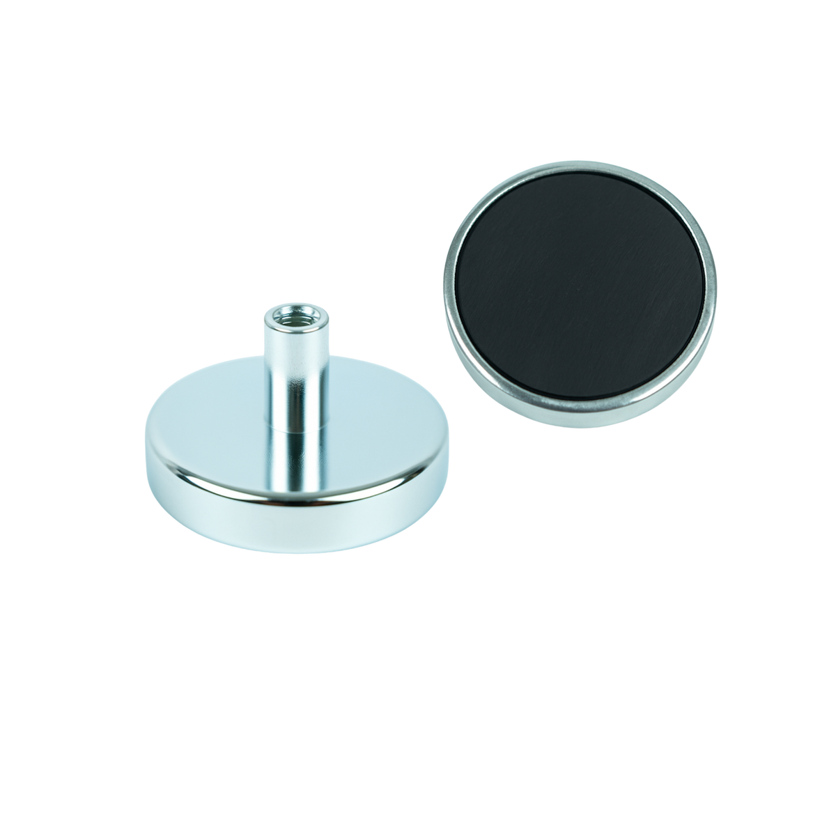 Ferrite Shallow Pot Magnets – Threaded Hole Mounting Magnets , Ø50x10mm Magnet , Eclipse Magnetics Ltd
