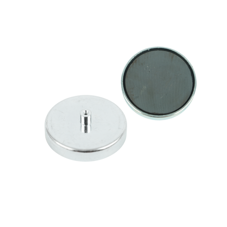 Ferrite Shallow Pot Magnets – Threaded Hole Mounting Magnets , Ø57x10.5mm Magnet , Eclipse Magnetics Ltd
