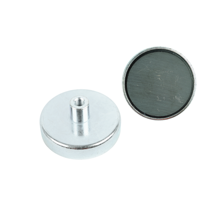 Ferrite Shallow Pot Magnets – Threaded Hole Mounting Magnets , Ø63x14mm Magnet , Eclipse Magnetics Ltd