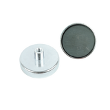 Ferrite Shallow Pot Magnets – Threaded Hole Mounting Magnets , Ø80x18mm Magnet , Eclipse Magnetics Ltd