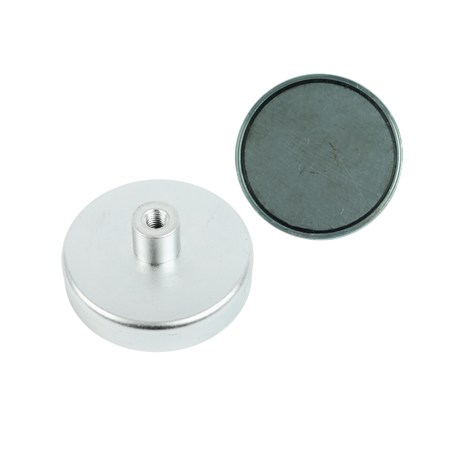 Ferrite Shallow Pot Magnets – Threaded Hole Mounting Magnets , Ø90x20mm Magnet , Eclipse Magnetics Ltd