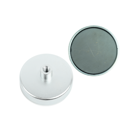 Ferrite Shallow Pot Magnets – Threaded Hole Mounting Magnets , Ø125x26mm Magnet , Eclipse Magnetics Ltd