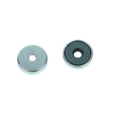 Ferrite Shallow Pot Magnets – Countersunk Hole Mounting Magnets , Ø25x7mm Magnet , Eclipse Magnetics Ltd