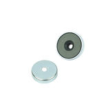 Ferrite Shallow Pot Magnets – Countersunk Hole Mounting Magnets , Ø32x7mm Magnet , Eclipse Magnetics Ltd