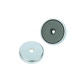 Ferrite Shallow Pot Magnets – Countersunk Hole Mounting Magnets , Ø40x8mm Magnet , Eclipse Magnetics Ltd