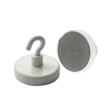Ferrite Hook Magnets – White Painted Hanging Magnets , Ø36x34mm Ferrite Pot , Eclipse Magnetics Ltd