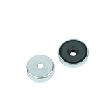 Ferrite Shallow Pot Magnets – Countersunk Hole Mounting Magnets , Ø20x6mm Magnet , Eclipse Magnetics Ltd