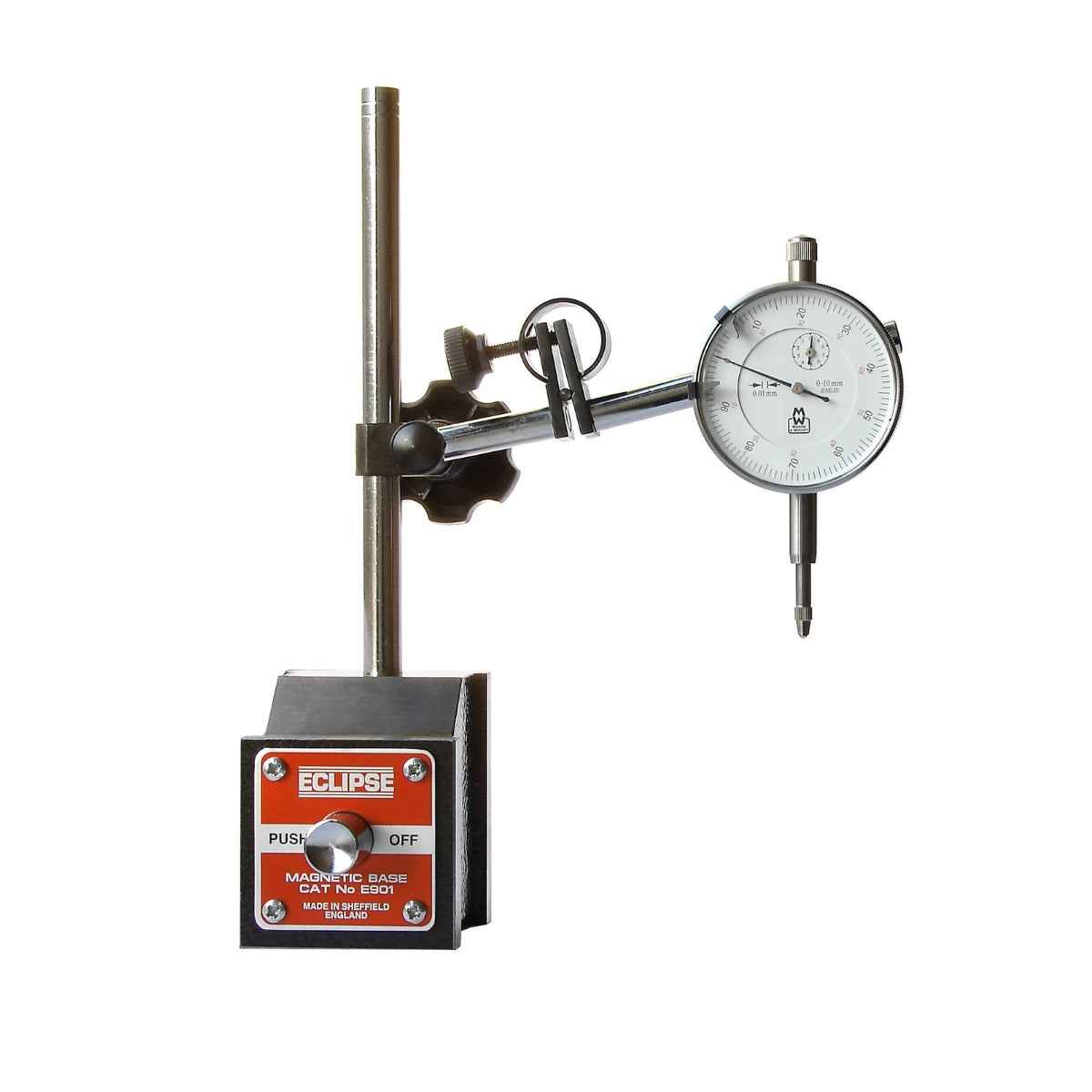Heavy-Duty Switchable Magnetic Base with Fine Adjustment | 80kg Pull Force , Push Button , Eclipse Magnetics Ltd