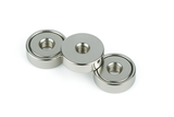 Neodymium Shallow Pot Magnets with Internal Thread , 16mm Magnet , Eclipse Magnetics Ltd