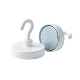 Neodymium Shallow Pot Magnets With Hook , 32 mm (White) Magnet , Eclipse Magnetics Ltd
