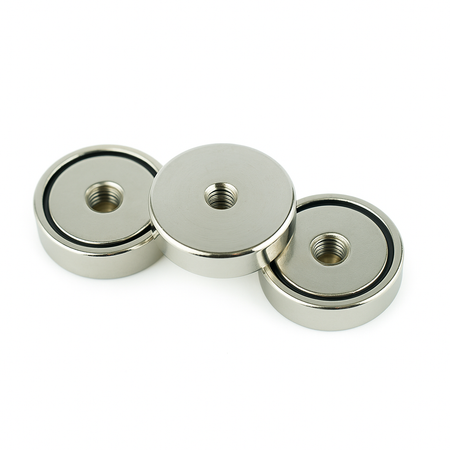 Neodymium Shallow Pot Magnets with Internal Thread , 32mm Magnet , Eclipse Magnetics Ltd