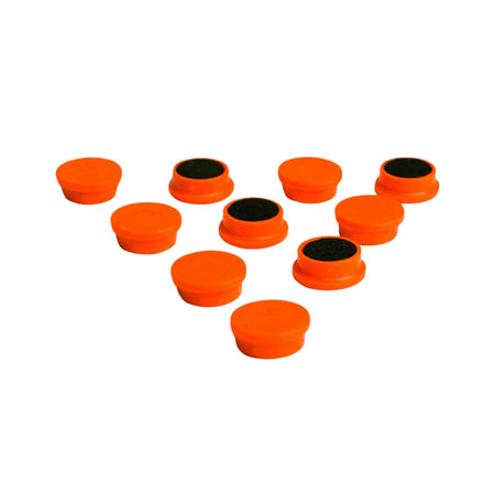 Set of 10 Bright Marker Magnets- Multiple Colours – Perfect for Home, Office or Classroom Use , Orange , Eclipse Magnetics Ltd