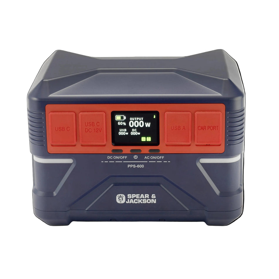 Spear & Jackson 600W Portable Power Station | 576Wh LiFePO4 | SJPPS600 , , Spear & Jackson