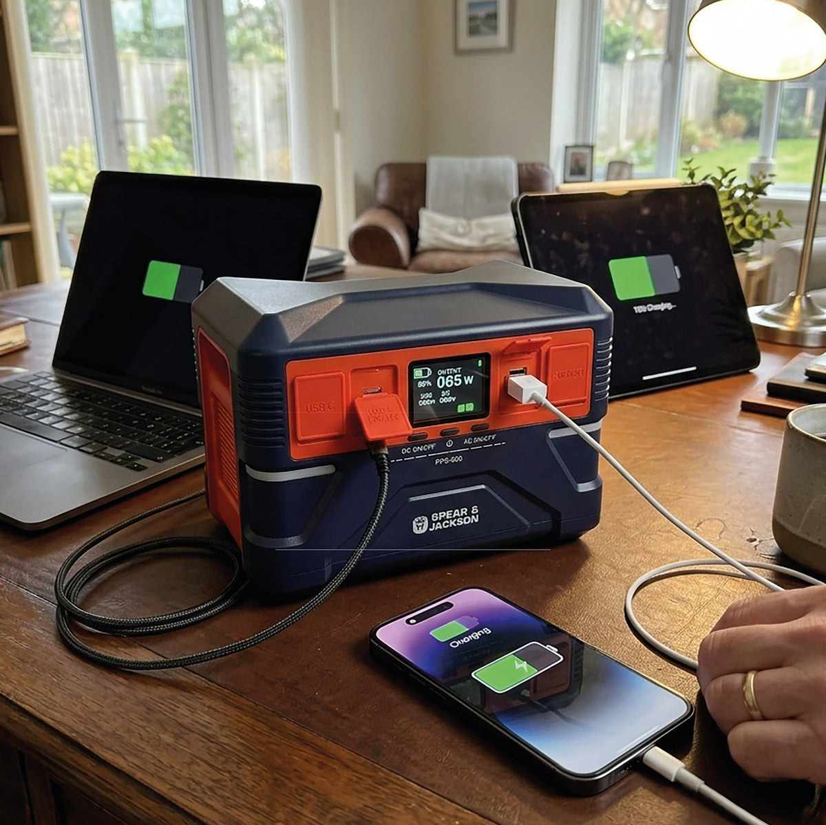 Spear & Jackson 600W Portable Power Station | 576Wh LiFePO4 | SJPPS600 , , Spear & Jackson